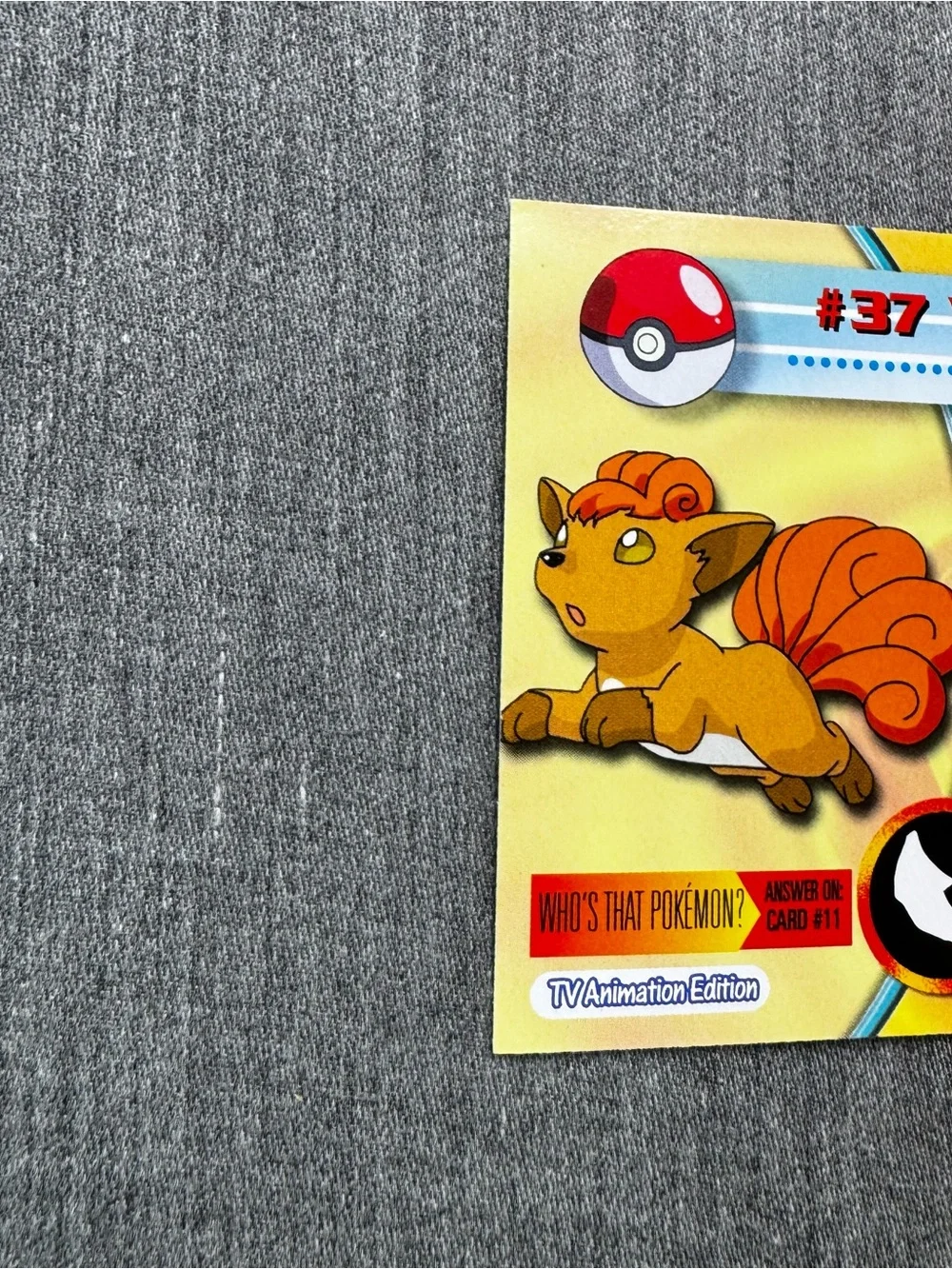 1999 Topps Pokemon Series 1 Vulpix #37 Rainbow Foil Holofoil Green Logo Rare